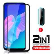 Huawei Y7A&amp;P Smart Y9A Y7P Tempered Glass 2 in 1 Huawei Y7P Y9s Y6s Y6 Y7 Pro Y9 Prime 2019 Full Coverage Screen Protector Glass Film