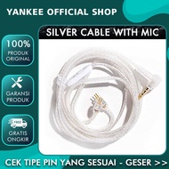 Jcally PJ2 Silver with Mic Kabel KZ zsn pro x kz edx cable kz zs3 kz edx pro kz zst x kz dq6 kz cabl