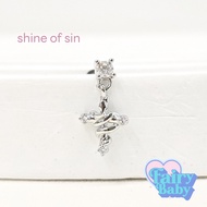 Fairybaby Shine of Sin (1 Piece) Flat Plate Cool Cross Earrings Fashion 0.8 Length 6mm (J3-143)