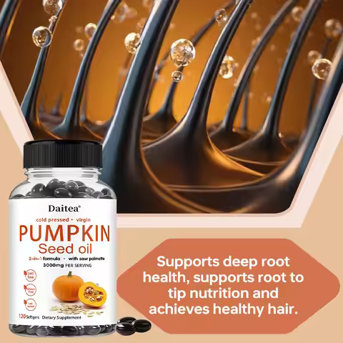 Pumpkin Seed Oil Capsules - Contains Saw Palmetto, Promotes Urinary Tract Health, Promotes Hair Grow