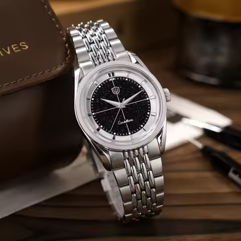 Watchdives WD1954 Classic Black Quartz Watch 36Mm Sandstone Dial VH31 Watch Luminous Waterproof Brus