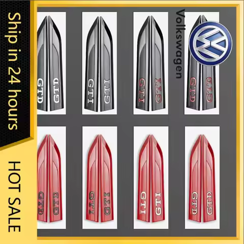 For VW Volkswagen Jetta MK5 Golf 2pcs ABS Car GTI GTD Badge Fender Side Wing Emblem Stickers For VW 