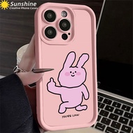 For Infinix Hot 40 Pro Smart 8 7 40i 30i 30 Play Tecno Spark GO 2024 Spark 20C 20 Pro Camon 20 Pro Note 30 G96 Matte Shockproof Fun Cartoon Rabbit Cute Soft Phone Case