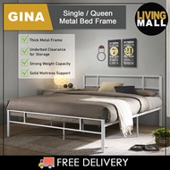 Living Mall GINA Metal Bed Frame Single and Queen Size in White And Black Colors. FREE DELIVERY!