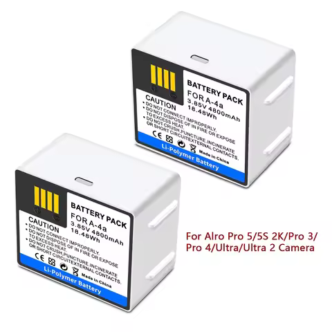 4800mAh A-4A Battery Replacement Compatible For Arlo Pro 5/5S 2K/Pro 3/Pro 4/Ultra/Ultra 2 Camera, V