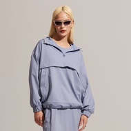 不可退換 /半開襟連帽衝鋒衣-藍