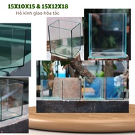 (super speed 4 hours HCM) Betta glass tank 18x12x15 15x10x15 15x12x18 - with decal used to raise orn