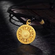 2025新品镀金八宝罗盘护身符吊坠吉祥寓意真言中老年妈妈吊坠女友长辈Gold Plated Eight Treasure Compasses Amulet Pendant Auspicious Mea