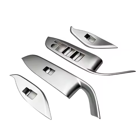 Car Interior Silver Door Armrest Panel Window Glass Lift Button Switch Cover Trim For Toyota Noah/ V