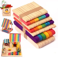 SHANLIN Wooden Popsicle Sticks Children Baby Colorful DIY Craft Wooden Craft Stick DIY Craft Supplie