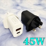 ⚡45W快充 PD+USB接口 Fast Charging Wall Charger 快速充電器|USBC|USB Type C|QC 3.0|iPhone|Android|Mobile