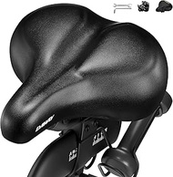 DAWAY Oversized Comfortable Bike Seat - C50 Extra Wide Bike Saddle Replacement with Memory Foam Cush