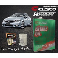 Honda Civic FB 2012-2015 JAPAN FULLY SYNTHETIC ENGINE OIL 5W30 SN/CF ACEA FREE WORKS ENGINEERING OIL FILTER