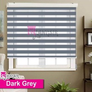 Bidai Korea / Korea Zebra blinds / Width 2 / 3 / 4 / 5 / 6 / 7 Feet x Height 6 & 8 Feet / Dark Grey