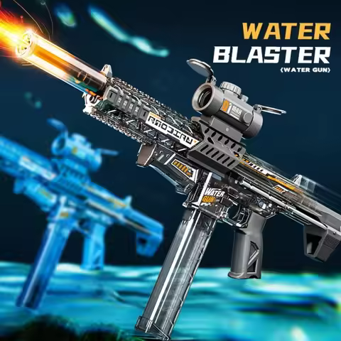MK9 Kids Automatic Water Gun with Retractable Stock Linked Recoil Mechanism Electric Water Guns Chil