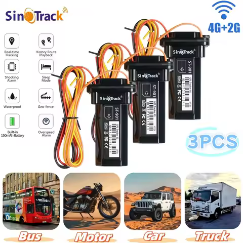 SinoTrack 3Units Mini 4G Tracker ST-901L Waterproof Builtin Battery GPS for SUV Truck Bus Car Anti-T