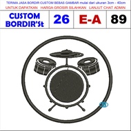 E-A89 LOGO EMBROIDERY PATCH DRUM CIRCLE MUSIC - CUSTOM EMBROIDERY S'T TESTIMONI