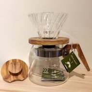 【多塔咖啡】HARIO V60 新款橄欖木咖啡壺 600ml VCWN-60 耐熱玻璃下座 手沖咖啡下壺 kono適用