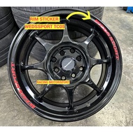 Rim Sticker Wedsport Tc05 1set(8pc)  Myvi Wira Alza Axia City Civic Vios Jazz Saga Flx Ativa Axia Be