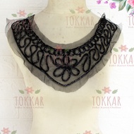 (Per Pcs) AP511 Beautiful Collar Application Wire Thread Neck Application/ Black Neck Patch/