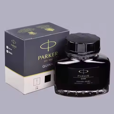 PARKER Quink Fountain Pen Ink Non-Carbon Black 57ML Clog-Free Smooth Writing for Students Artists