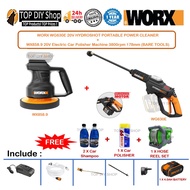 WORX WG630E 20V 4.0AH HYDROSHOT PORTABLE POWER CLEANER + Worx WX858.9 20V Electric Car Polisher Mach