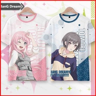 Ere1 BanG Dream! It's MyGO! Anime Tshirt Short Sleeve Top Cosplay 3D Shirt Takamatsu Tomori Woman Fashion Plus SizeTee