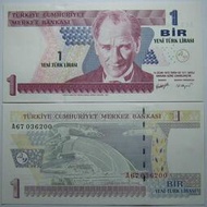 土耳其1新裡拉Lira2005年全新UNC外國錢幣保真紙鈔收藏Turkey彫版#紙幣#外幣#錢幣網 滿300出貨