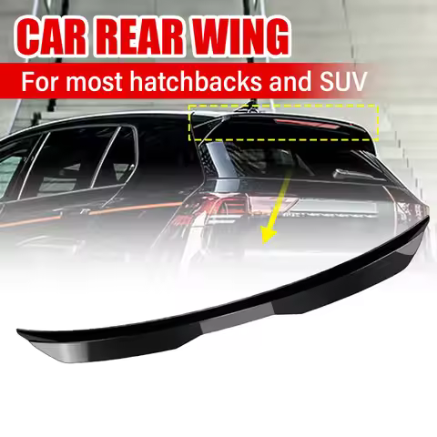 Bright Black/carbon Pattern Color Abs Car Tail Wing, Punch-Free Car Modification General Decoration 