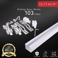 【ELITACO】120kg Sliding Door Roller 103 Aluminium Track Stainless Steel Plate Nylon Roller Zinc Rail Kit Slide System