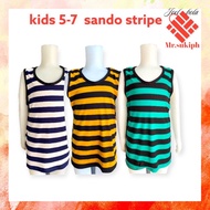 kid's stripe sando 6~7 yrs,old cotton spandex