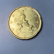 EU Yuan Italy 20 Euro Coins 2 Pieces Nordic Gold Brand New Foreign European Collectible Coins Borchu