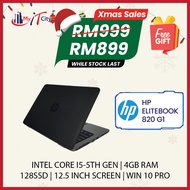 (RECON) HP Elitebook 820 G1 Laptop - Intel i5 (5th Gen) / 4GB RAM / 128GB SSD / 12.5" / Win 10 / 1 Y