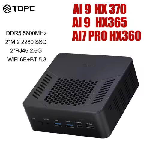TOPC TR9 Ryzen AI7 Pro Mini Pc Ryzen AI9 HX365 HX370 WiFi6E Bluetooth 5.3 DDR5 5600MHz 2280 NVME SSD