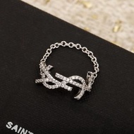 法國奢侈時裝品牌Yves Saint Laurent YSL水鑽字母鏈條戒指 代購服務