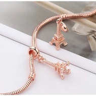 JR Trends Rose Gold Plated Aifel Tower Dangle Charm, Bracelet Beads, Pandora Charms, DIY Beads