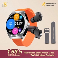 D8 Smart Watch With Earbuds For Men Women,1.53" HD Touch Screen,9D Sound Effects,100+ Fitness & Slee