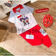 MERAH Baju Bju Lomba Indonesia Kids Pants Wanset Setcel Merput Set Red White Hut Ri 80Th Girls 1945 