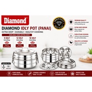 Diamond Idly Pot (Panai) (Extra Deep 9/12/18 Idly) - Gas & Induction