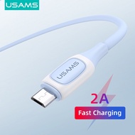 USAMS ไมโคร USB สายเคเบิลสำหรับ Android โทรศัพท์2.0A สายชาร์จ USB สายข้อมูล480Mbps การส่งข้อมูลสำหรับ Xiaomi/Vivo Y11 Huawei Y7 Prime 2019 Oppo A5s/F3 Plus Realme 5i Realme 3สายชาร์จ Samsung J7 Pro