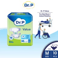 Dr. P Value Level 6 Absorbency Adult Pant Diaper M10/ L9/ XL8 (1 Pack) - 2x Skin Protection with Qui