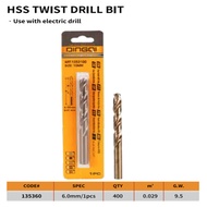 MATA DINGQI HSS 6mm Steel Drill Bit 135360 Hss Twist Drill Bits