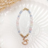 赤子之心 ◆ Pink - 天然石 / 冰花水晶 / Swarovski水晶珍珠 / 黃銅 手鍊手環物客製設計