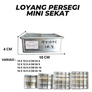 (1 PCS) MINI SQUARE ALUMINUM BROWNIS PANS SIZE 10x10x4 CM CONTENTS 4 10x10x4 CM CONTENTS 9 12x12x4 C