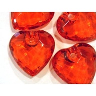 Acrylic Charm Pendant - RED Heart 32mm 5pc / 50pc A242-01