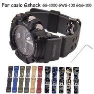 {TATLLr}พรางยางสายนาฬิกาสำหรับ Casio G-Shock GG-1000 GWG-100 GSG-100กีฬาเรซิ่นวงแทนที่กันน้ำสายนาฬิกาข้อมือด้วยเครื่องมือ