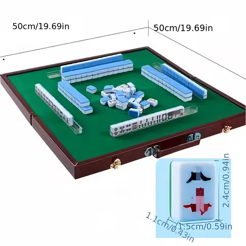 Mahjong table set mini mahjong portable travel dormitory home cute outdoor game mahjong card + stora