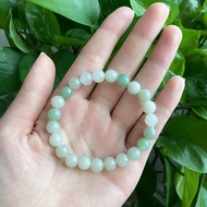 ❂Natural Green Jade Crystal Bead Bracelet for Women, Quartz Gemstone Bangles, Fashion Jewelry G&T\U