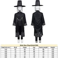 Kids Saja Cosplay Boys Jinu Costume 2025 Demon TV Hunters Children Roleplay Coat Pants Hat Outfits H