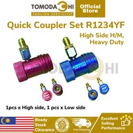 TOMODACHI Car Aircond Quick Coupler Set R1234YF High & Low Side Heavy Duty Adaptor Fitting Meter Gas